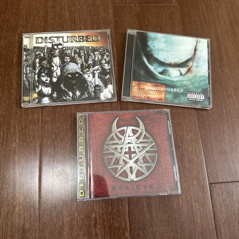 Disturbed 3 CD Lot: The Sickness, Believe & Ten Thousand Fists - Nu-Metal Nice!